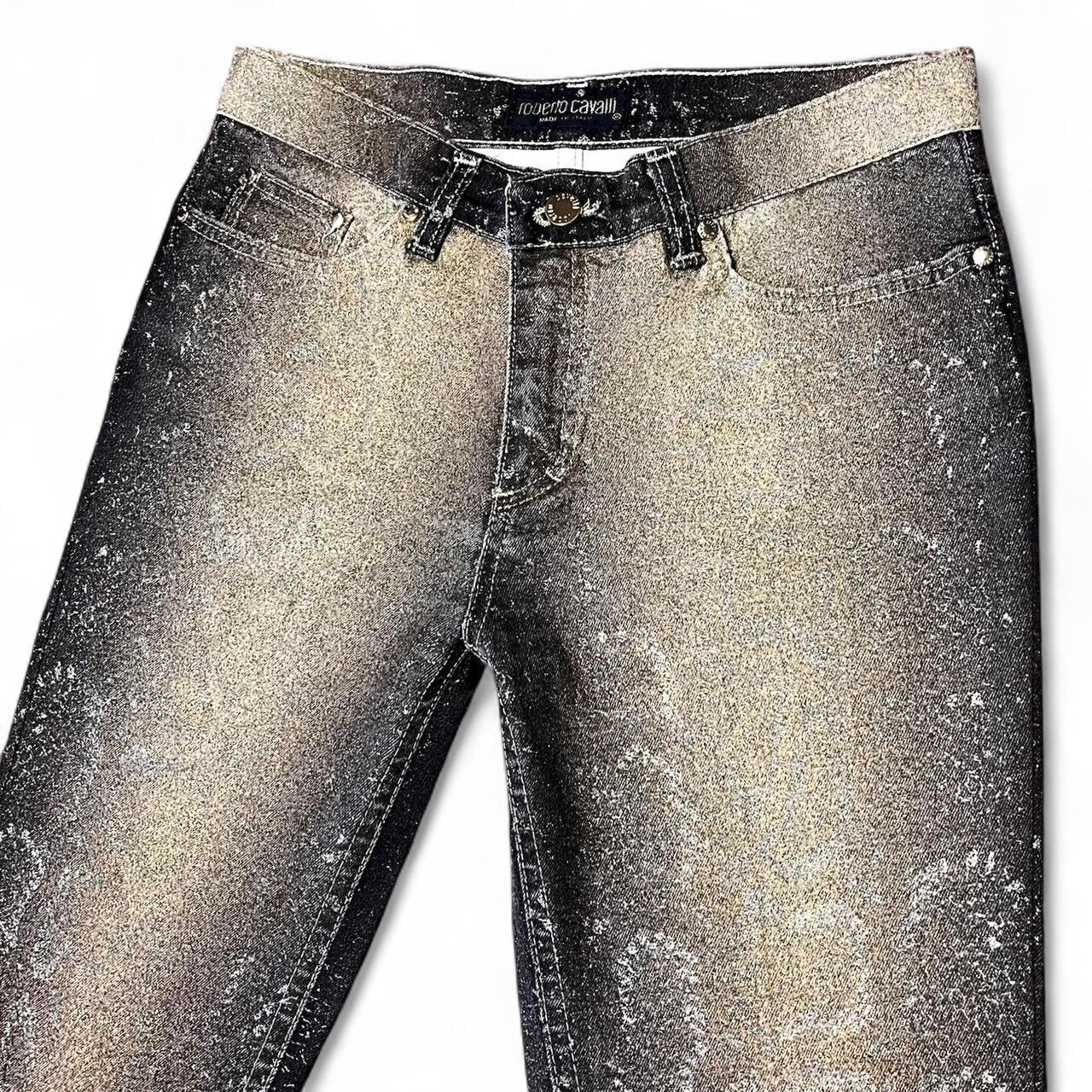 Ombré metallic snakeskin jeans