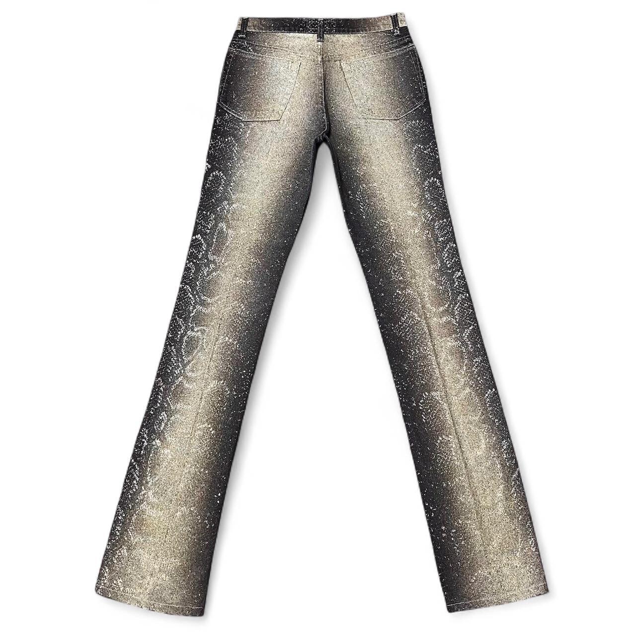 Ombré metallic snakeskin jeans