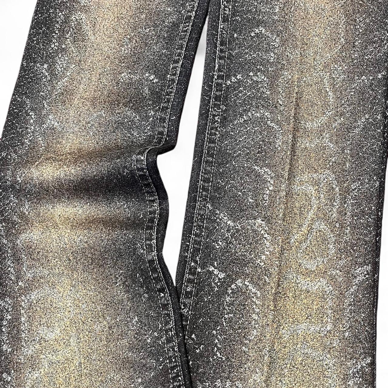 Ombré metallic snakeskin jeans