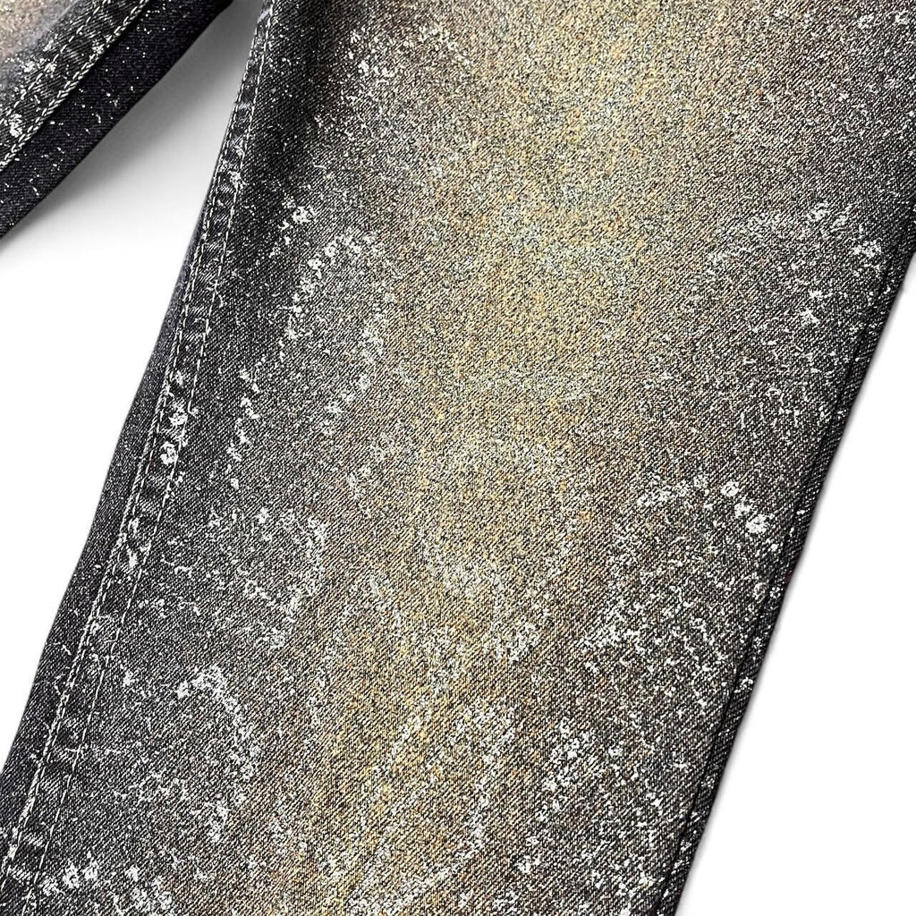 Ombré metallic snakeskin jeans