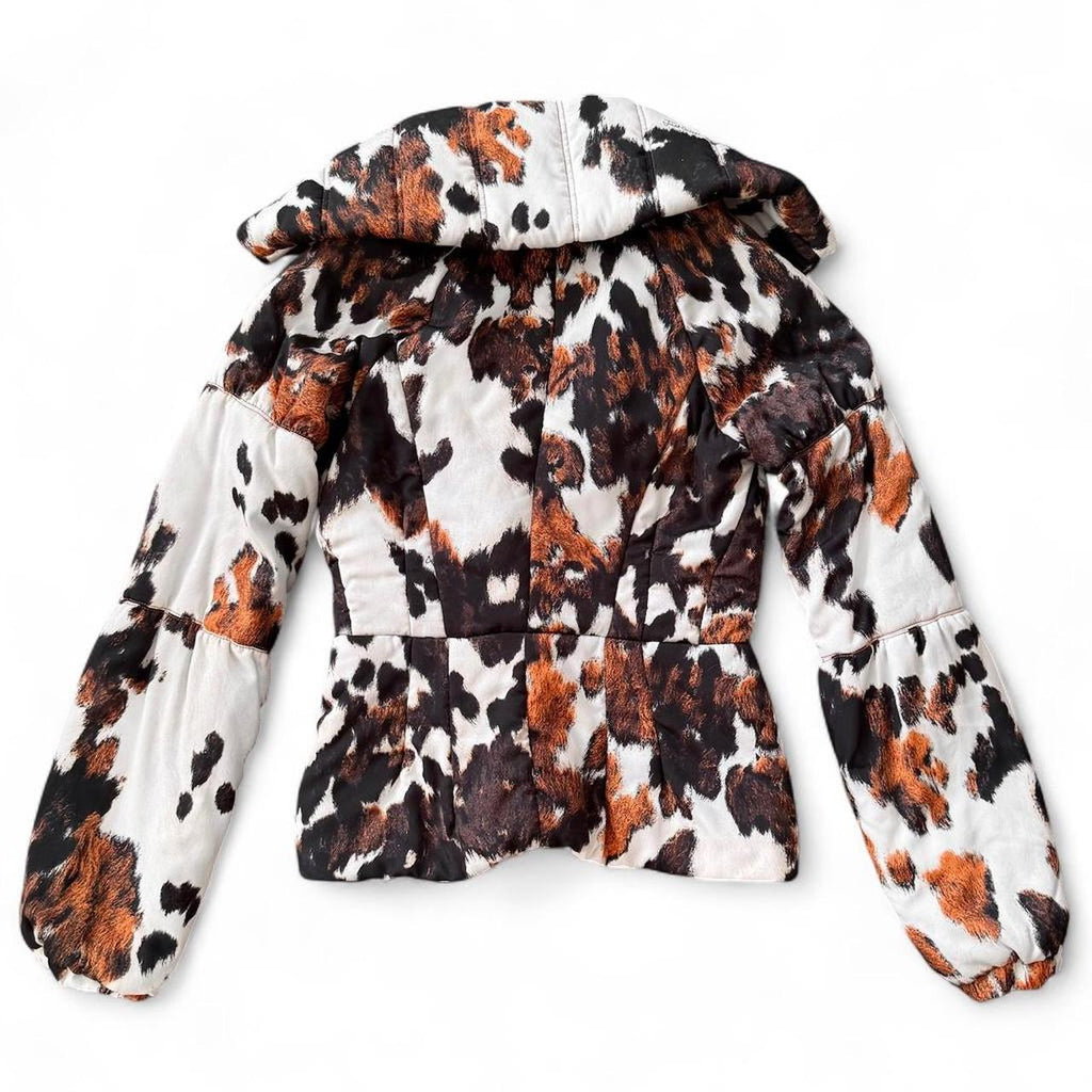 Cowhide-print puffer jacket