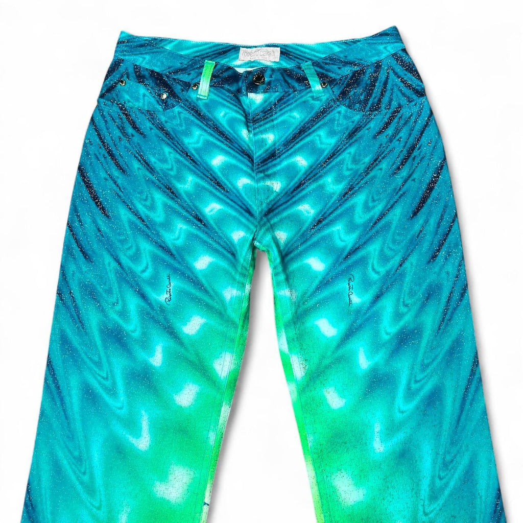 SS2001 Aqua ripple jeans