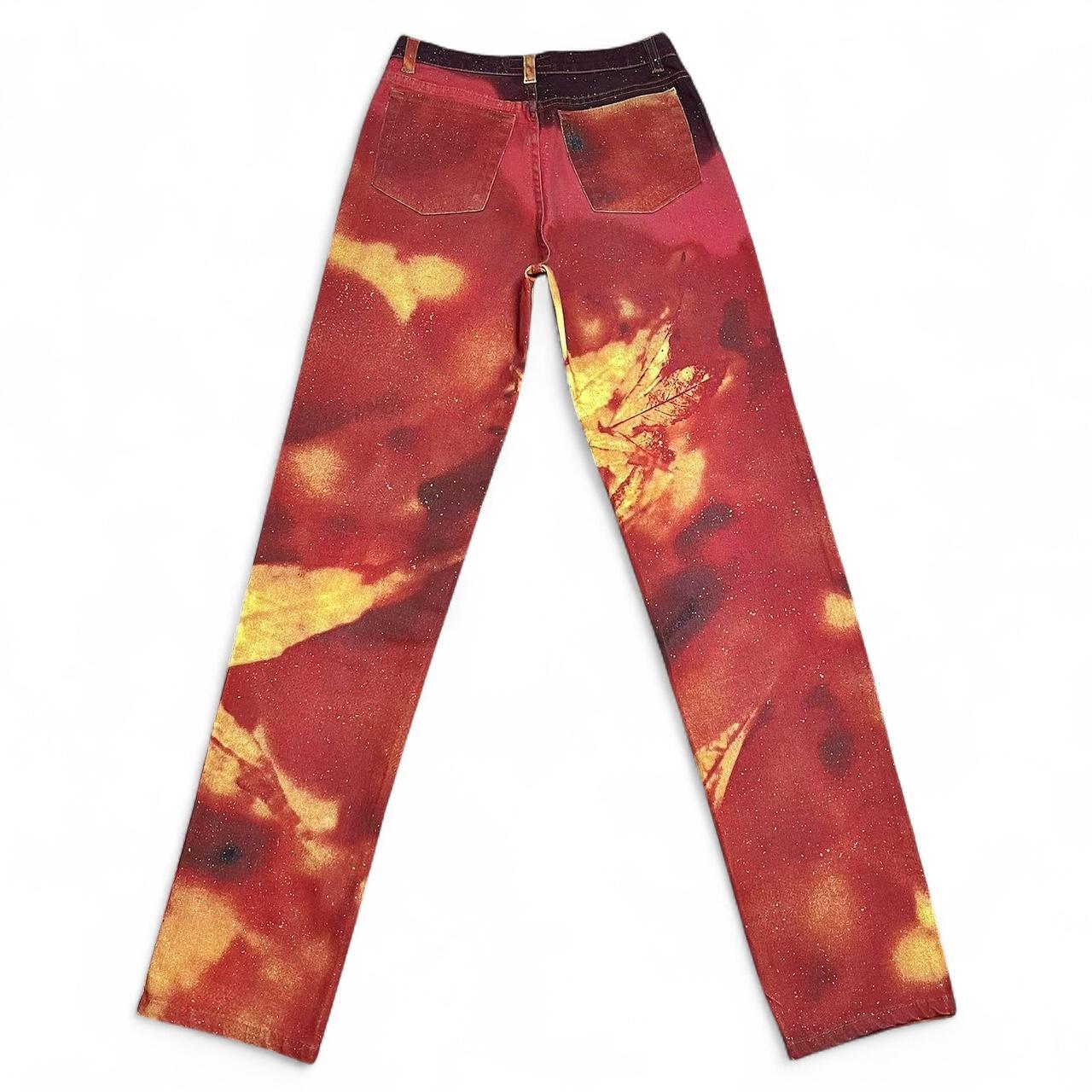 FW1999 Glowing ganja leaf jeans