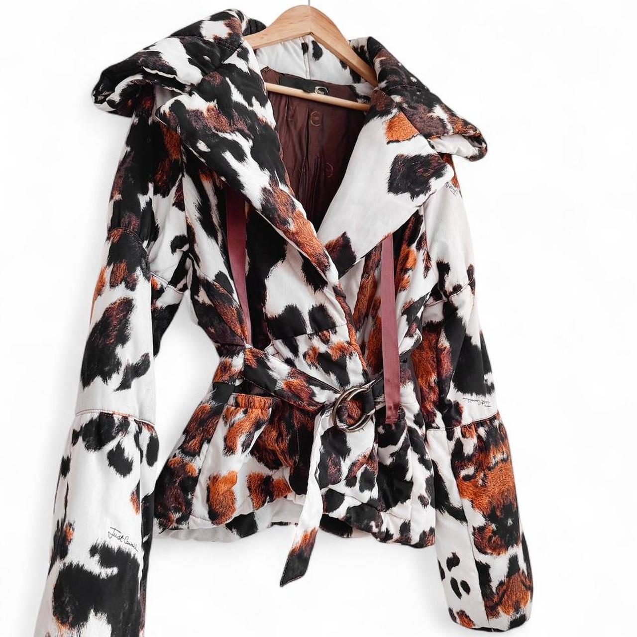 Cowhide-print puffer jacket