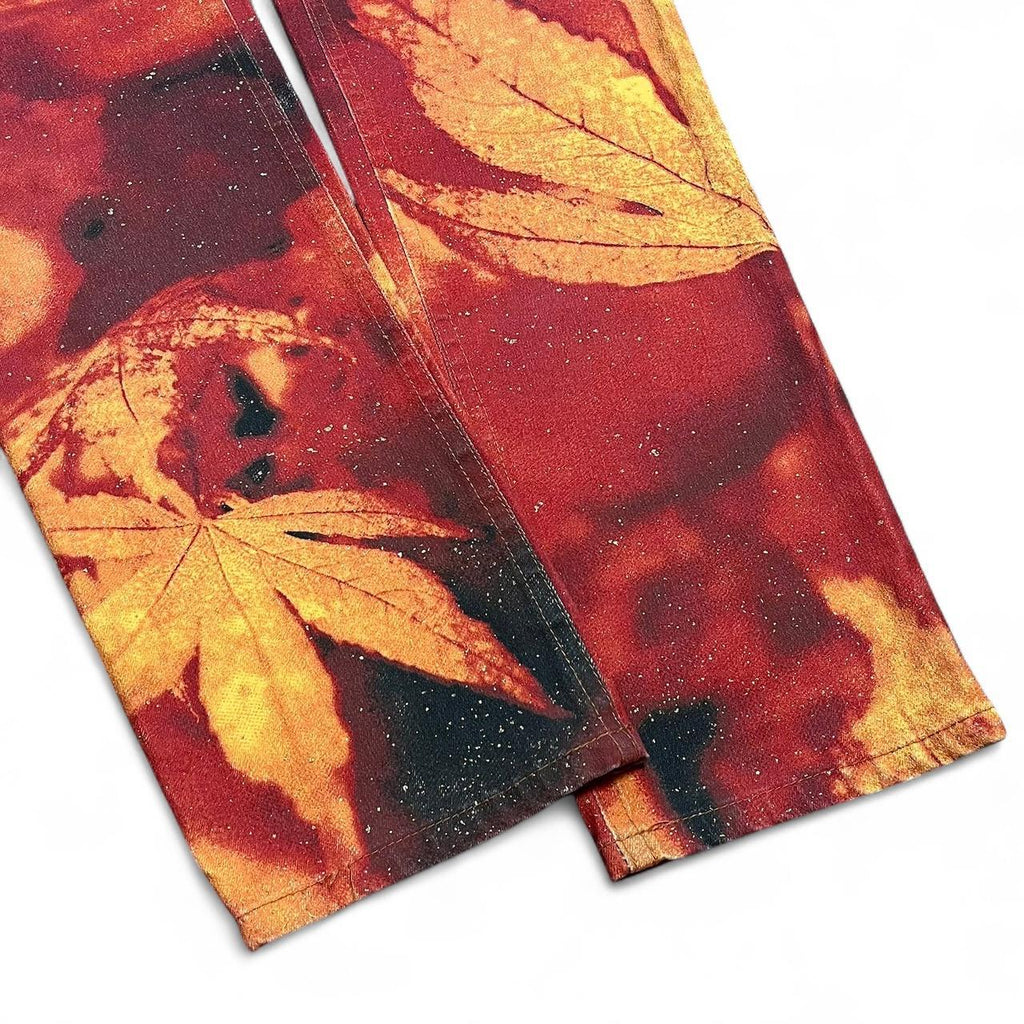 FW1999 Glowing ganja leaf jeans