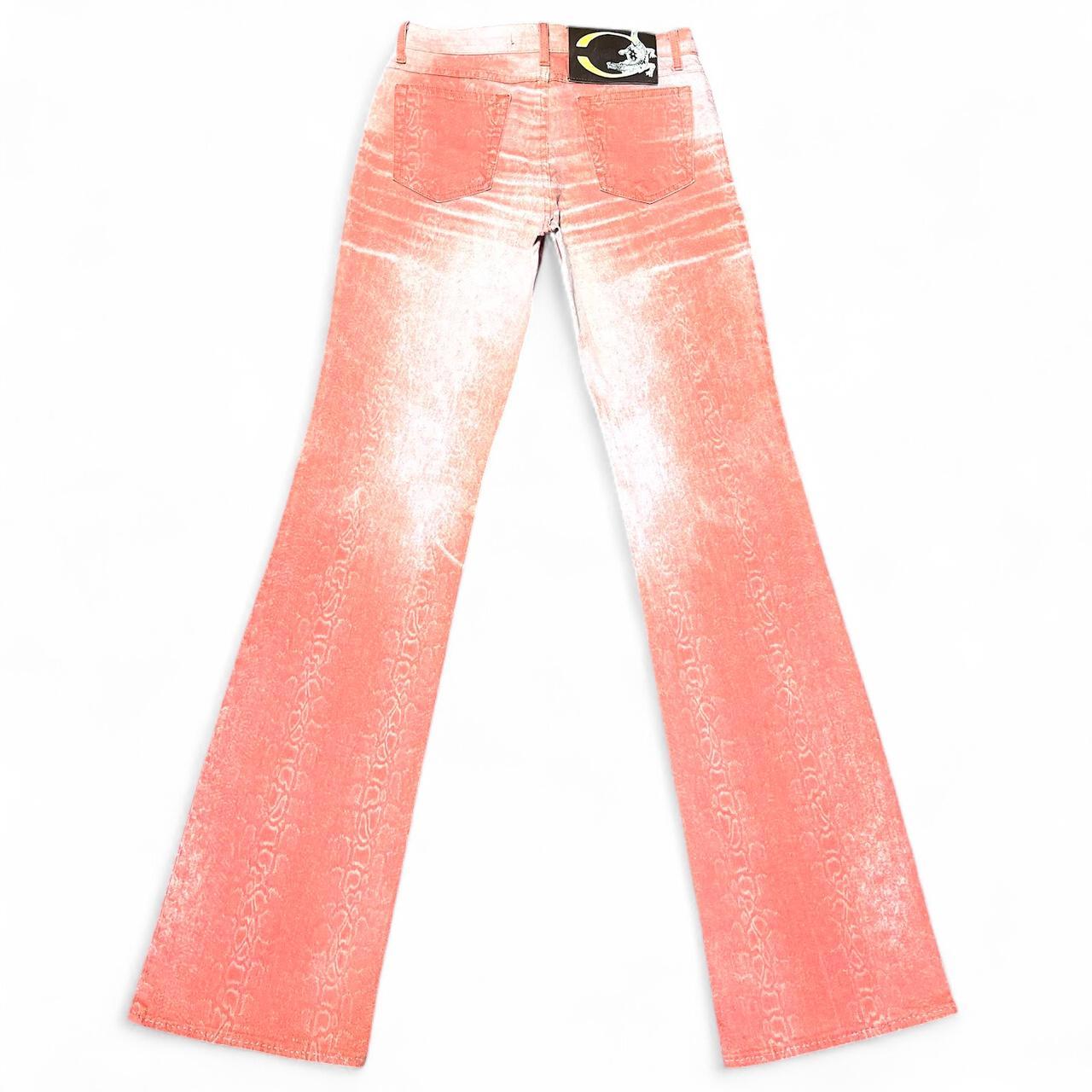 Ombré salmon snakeskin jeans