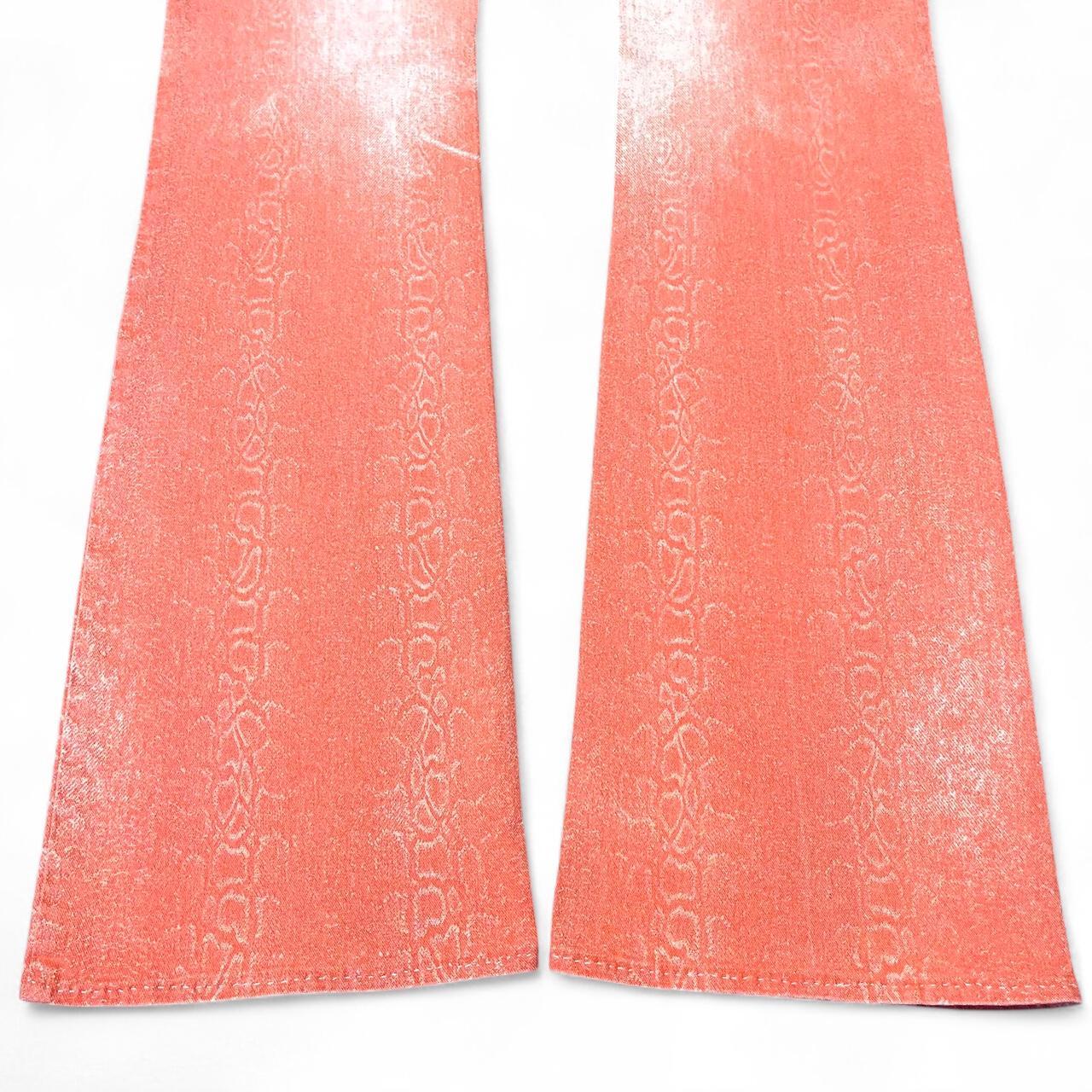Ombré salmon snakeskin jeans