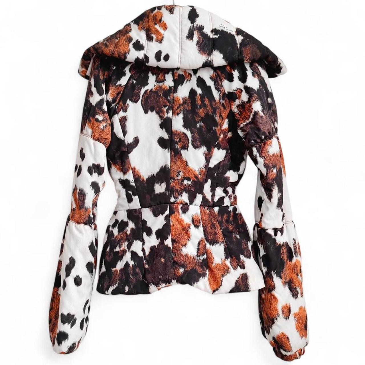 Cowhide-print puffer jacket