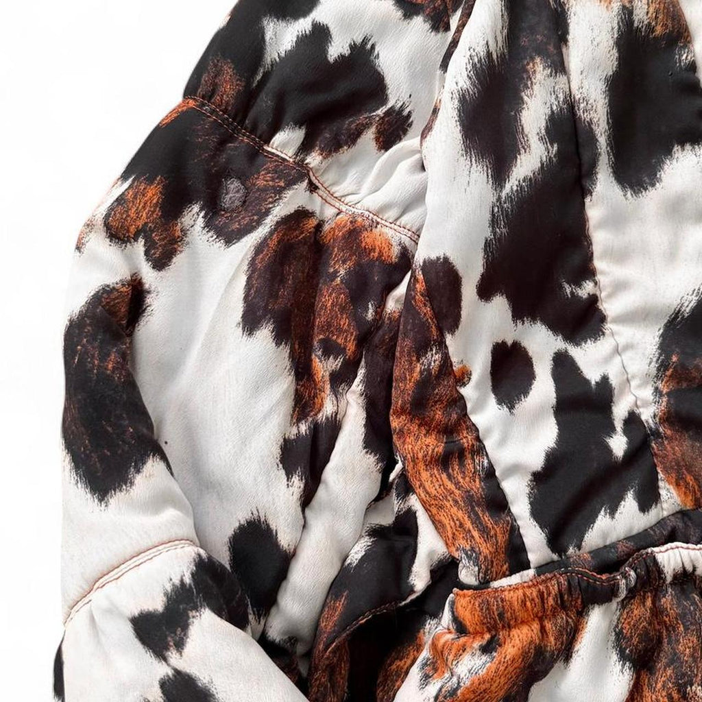Cowhide-print puffer jacket
