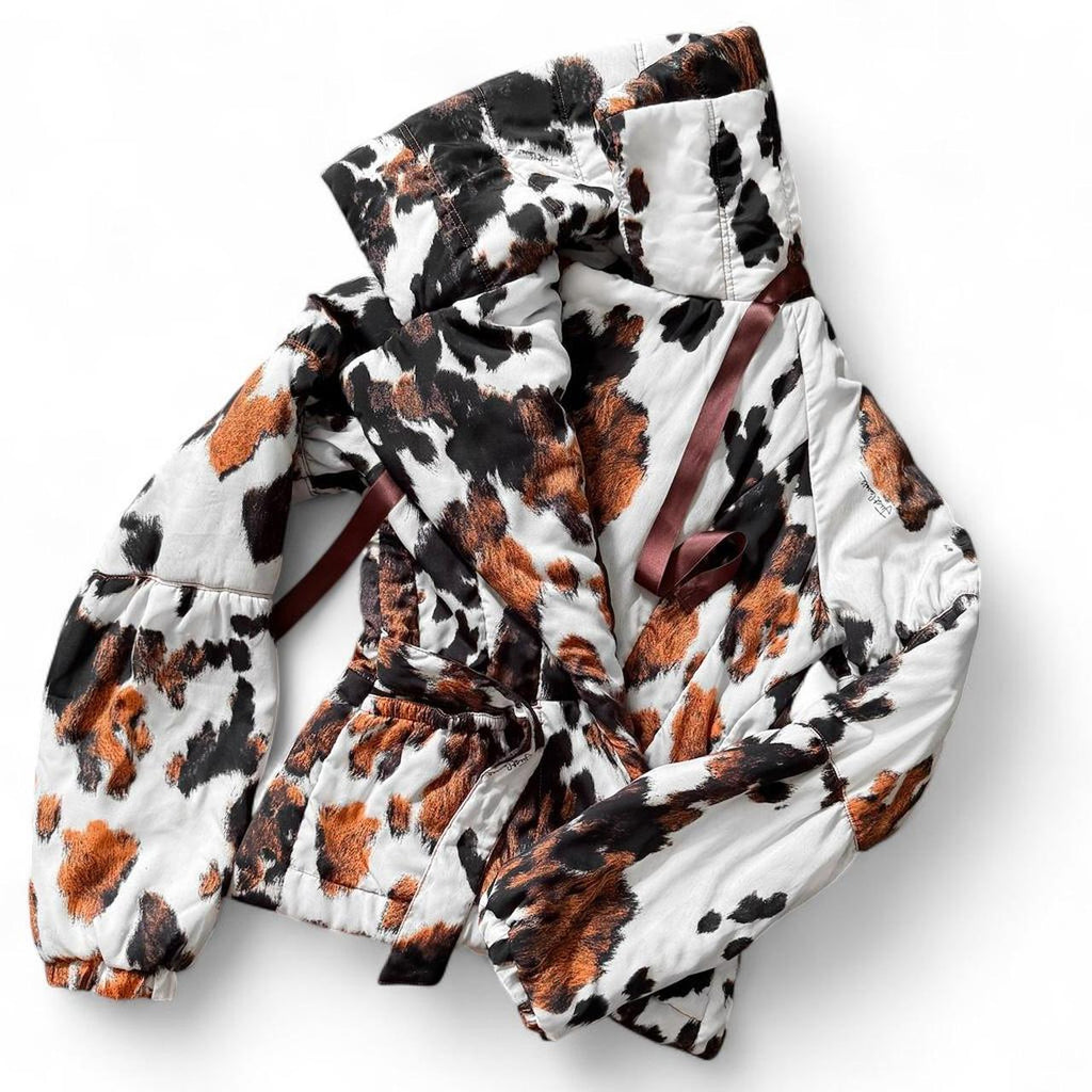 Cowhide-print puffer jacket