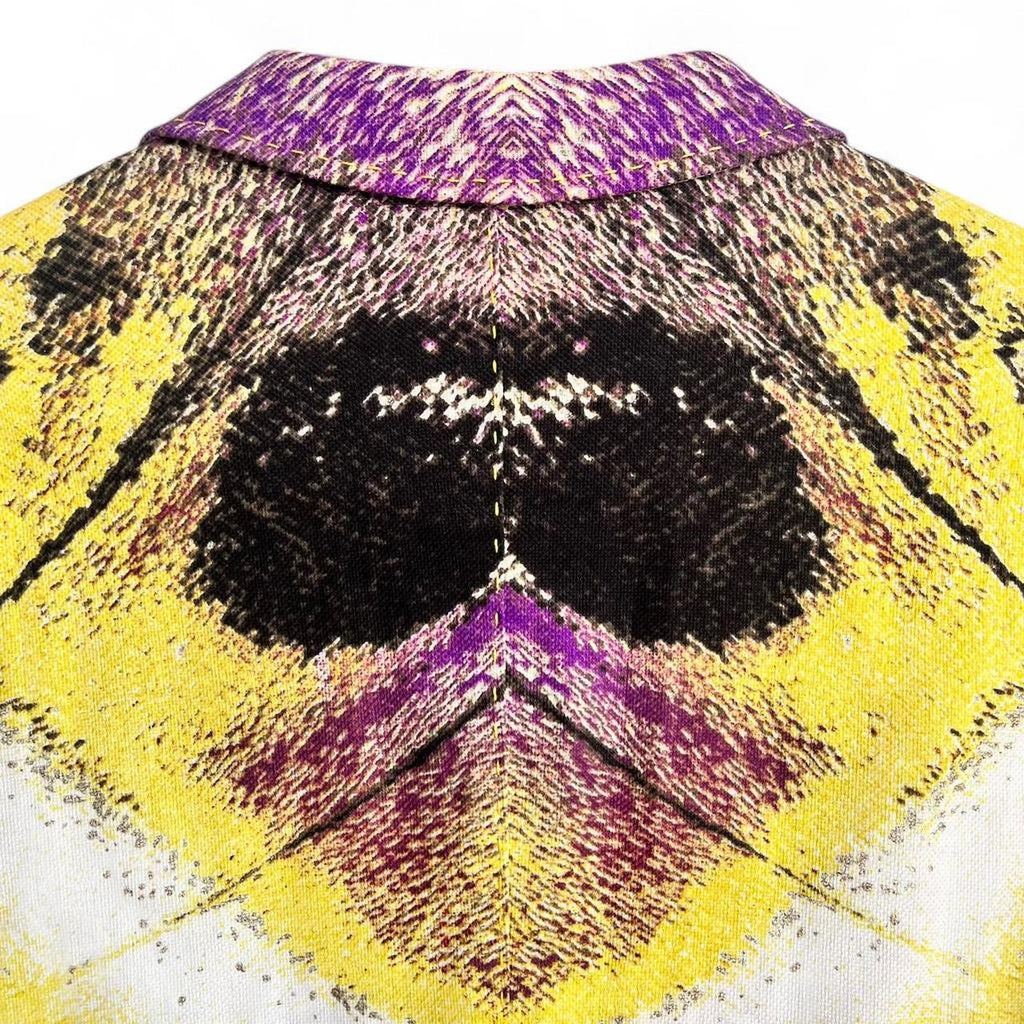 Multicolor butterfly-print beaded blazer