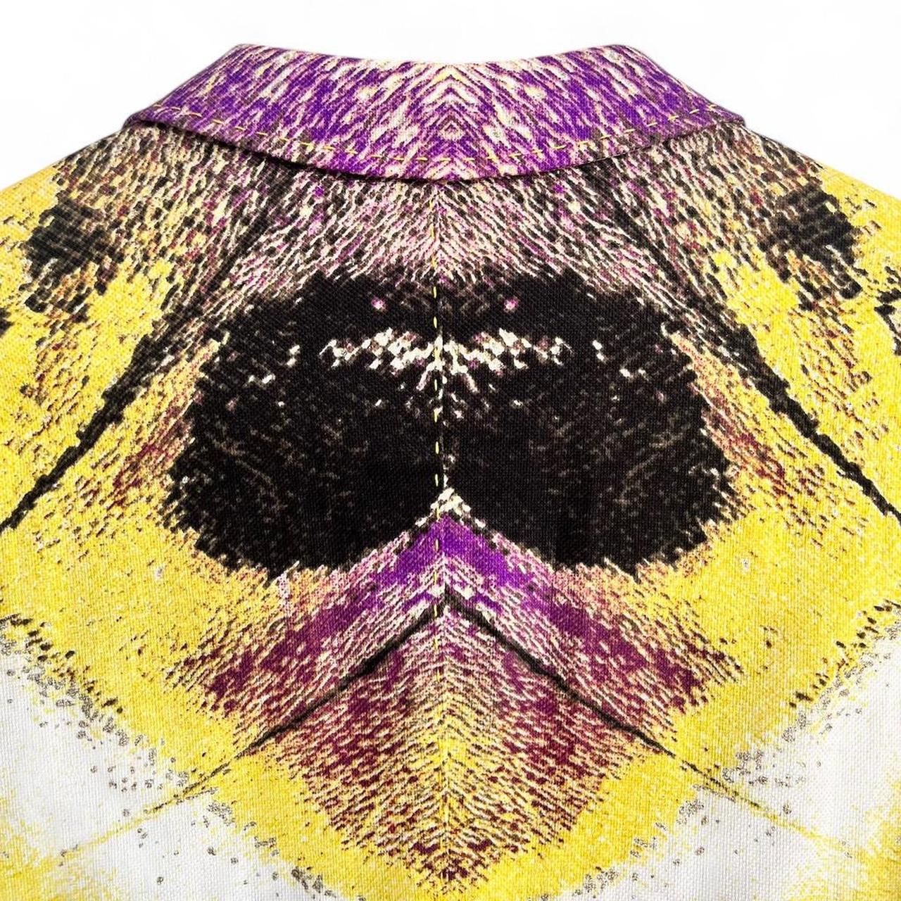 Multicolor butterfly-print beaded blazer