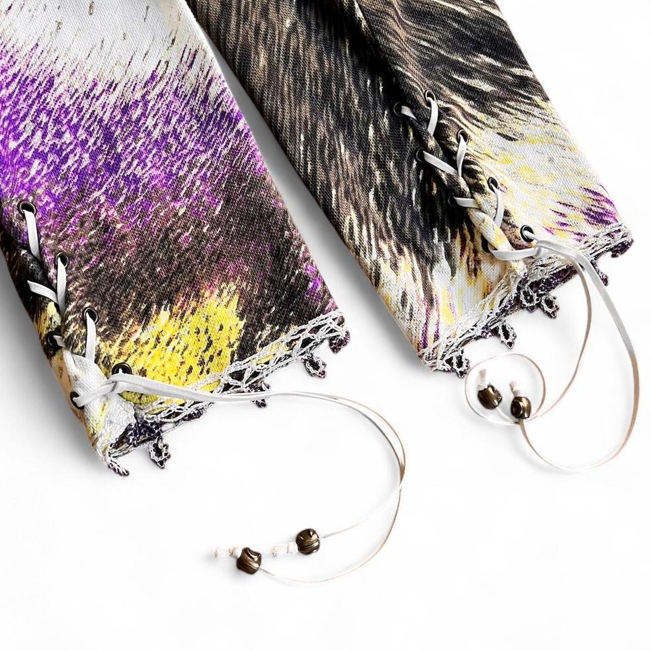 Multicolor butterfly-print beaded blazer