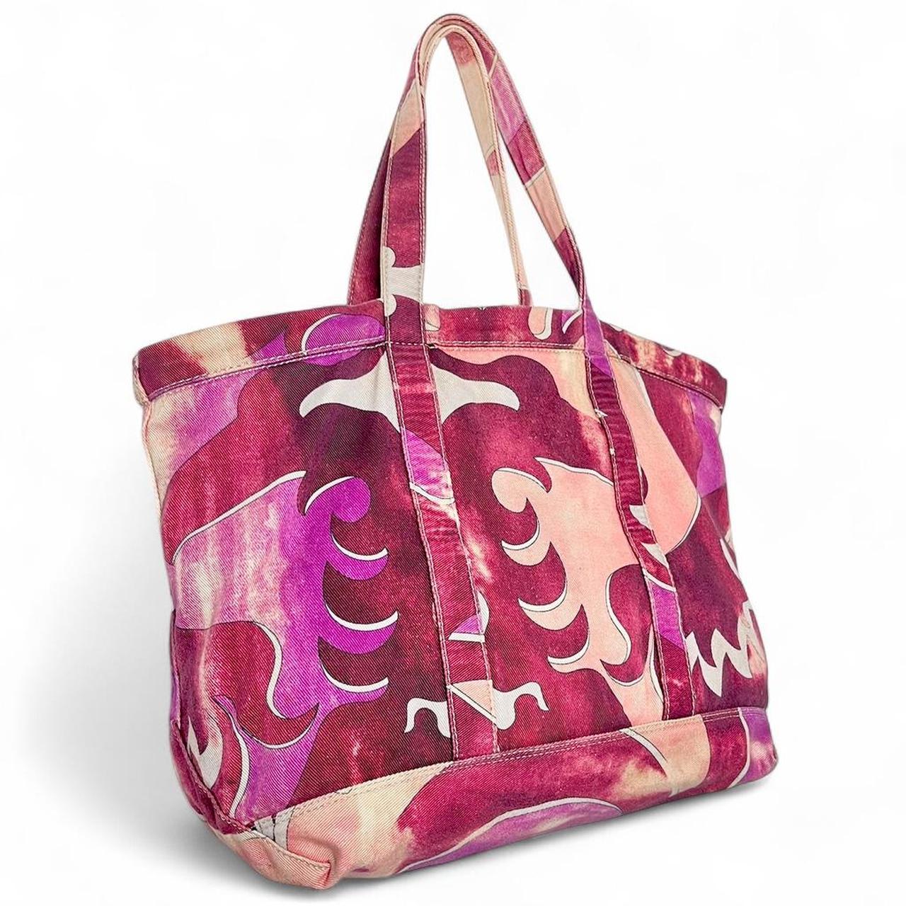 Tie-dye print denim weekender bag