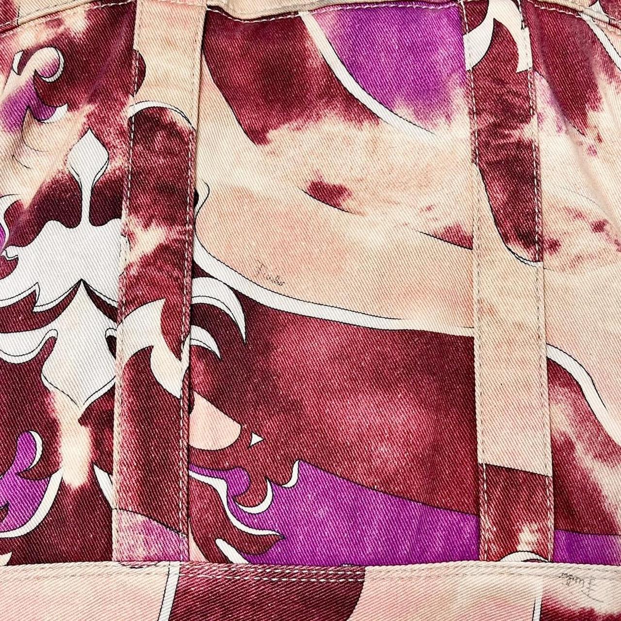 Tie-dye print denim weekender bag