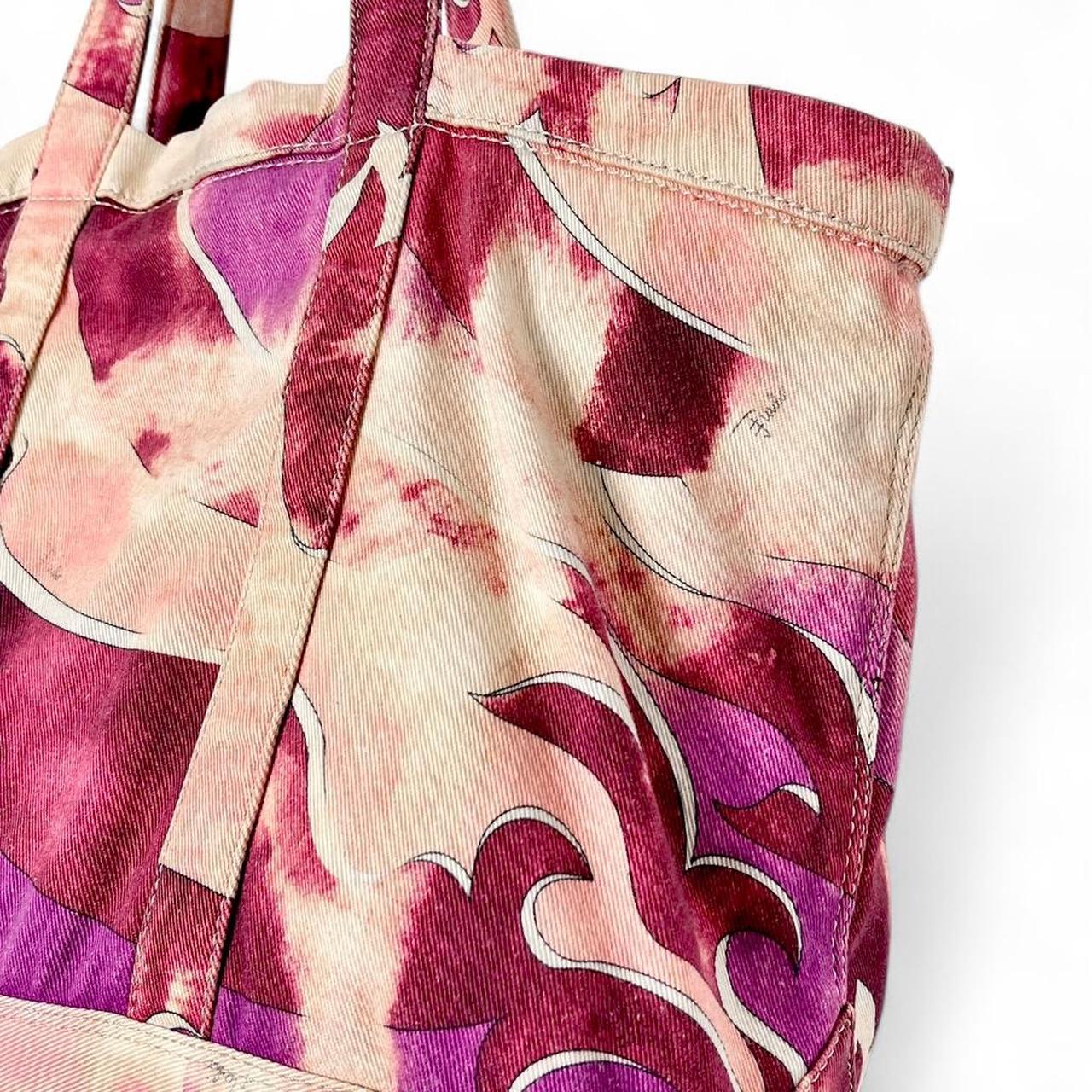 Tie-dye print denim weekender bag