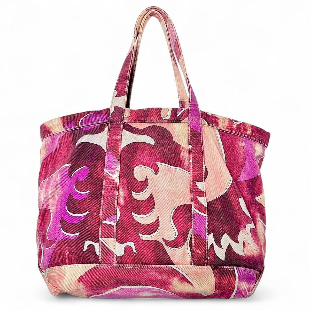 Tie-dye print denim weekender bag