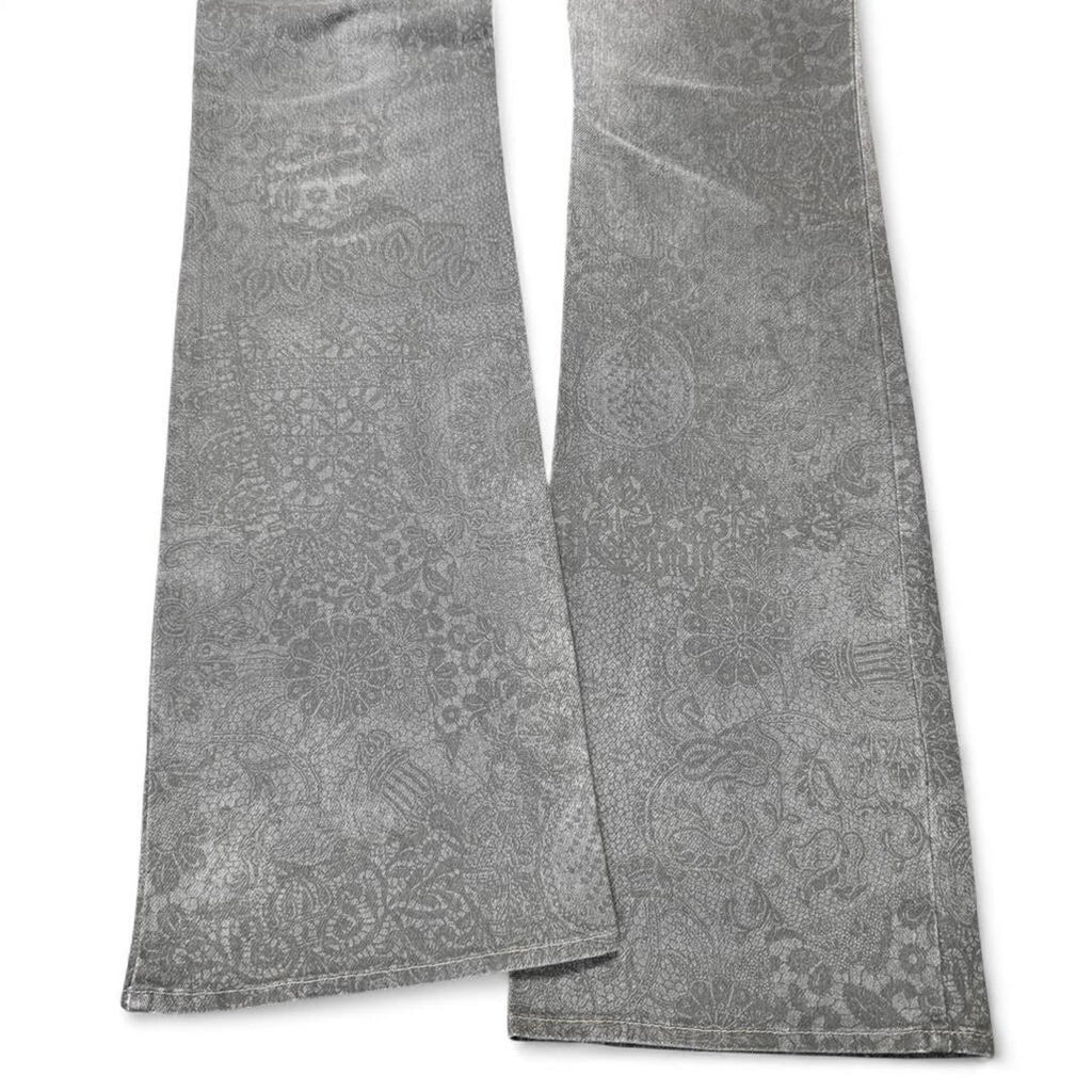 Gray ombré lace print jeans
