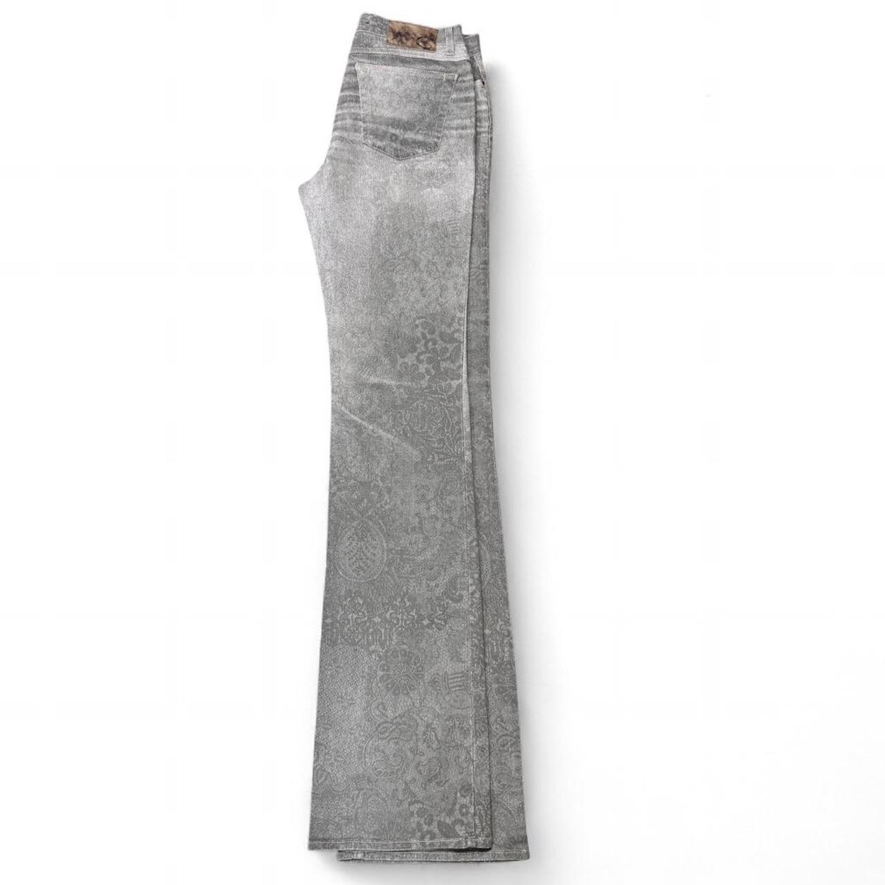 Gray ombré lace print jeans