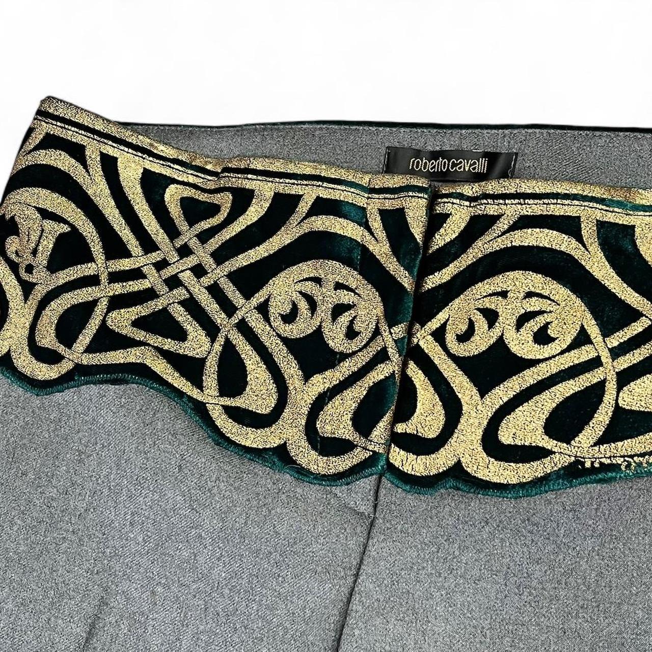 Charcoal trousers with gold Celtic weave