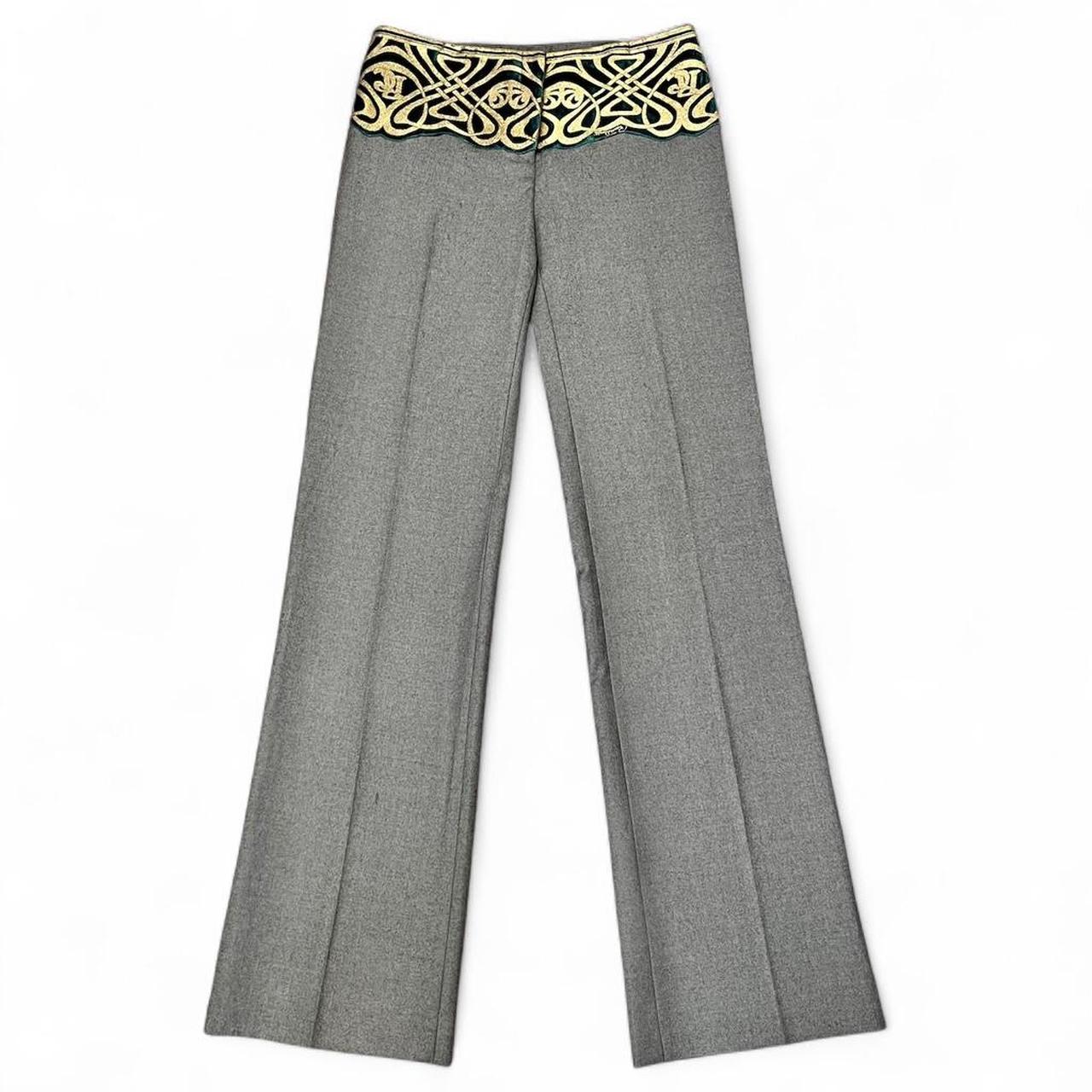 Charcoal trousers with gold Celtic weave