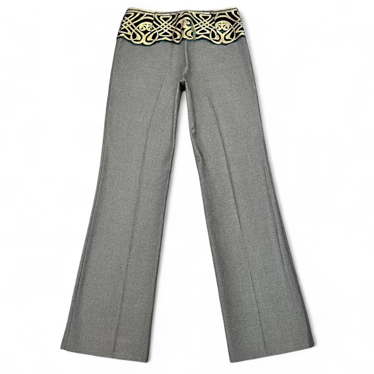 Charcoal trousers with gold Celtic weave