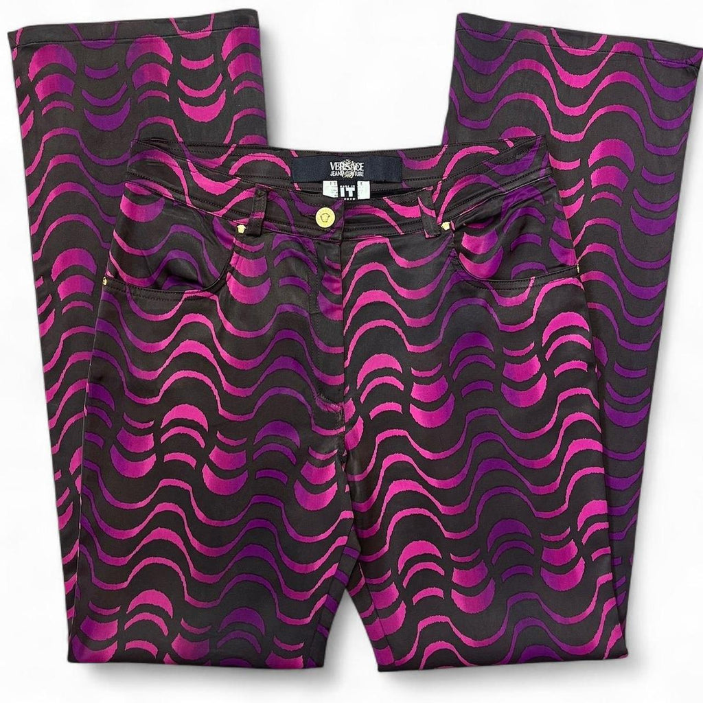 Hallucination wave satin trousers