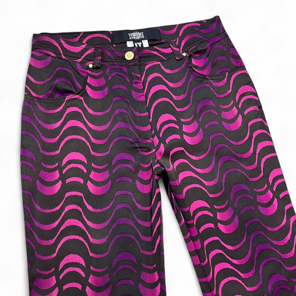 Hallucination wave satin trousers